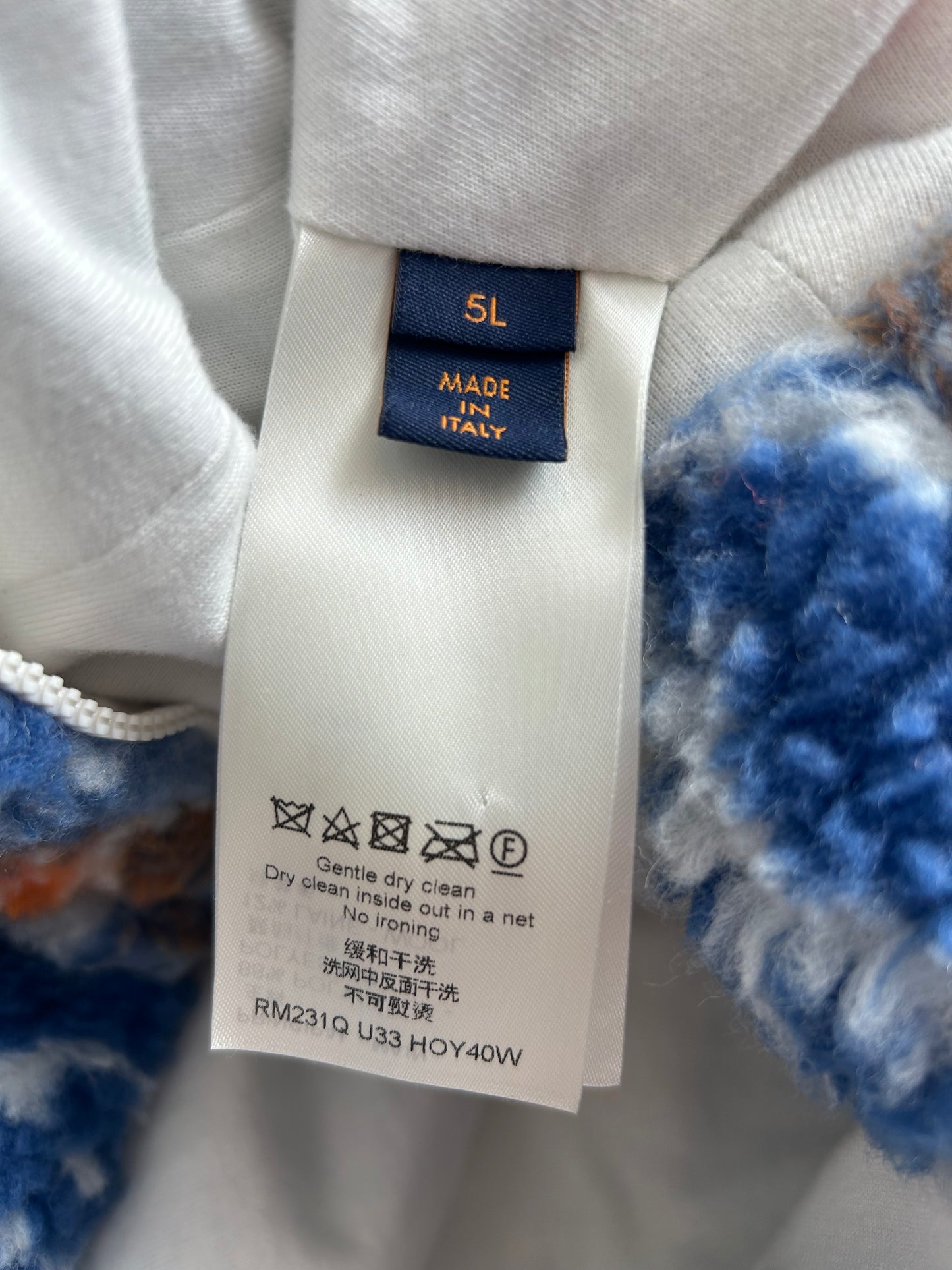 Louis Vuitton Blue & Orange Camo Monogram Fleece Zip Up Jacket