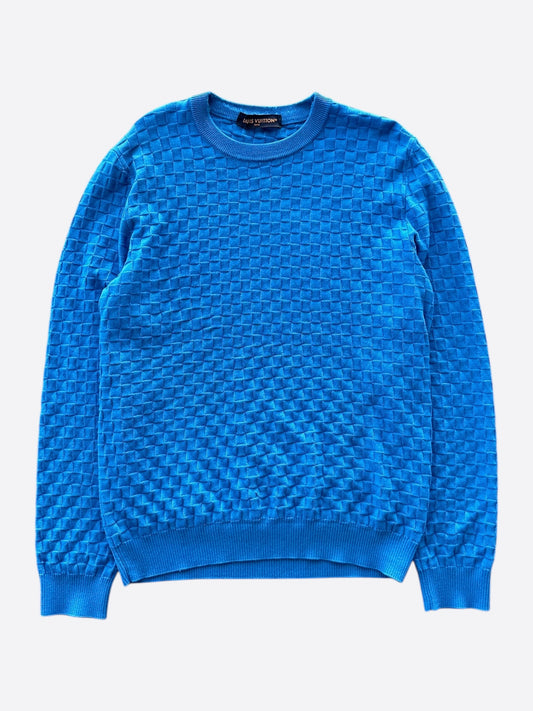 Louis Vuitton Blue Damier Wool Sweater