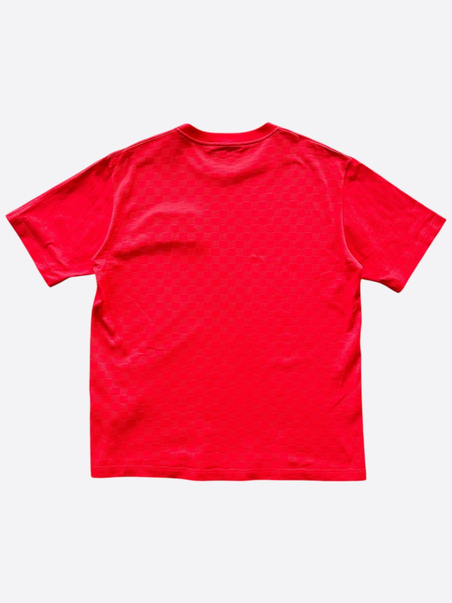 Louis Vuitton Red Damier LV Crystal Embellished T-Shirt