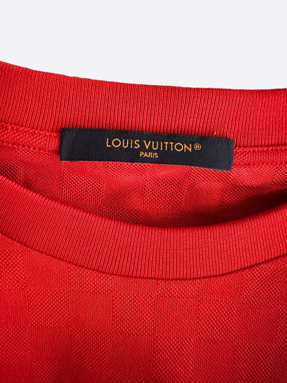 Louis Vuitton Red Damier LV Crystal Embellished T-Shirt