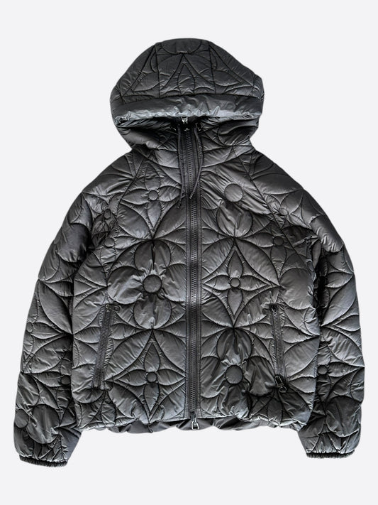 Louis Vuitton Black Flower Monogram Reversible Puffer