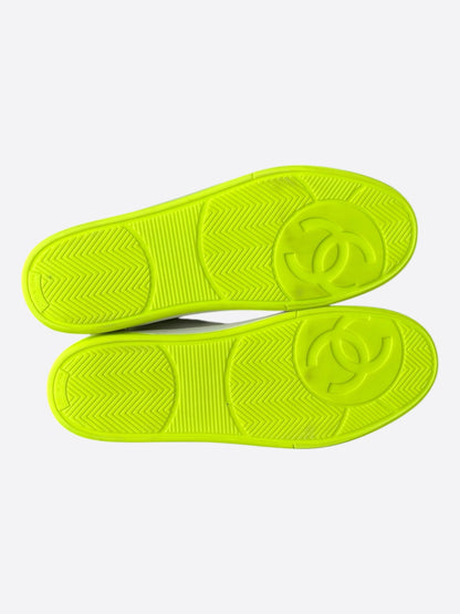 Chanel White & Yellow Logo Sneakers