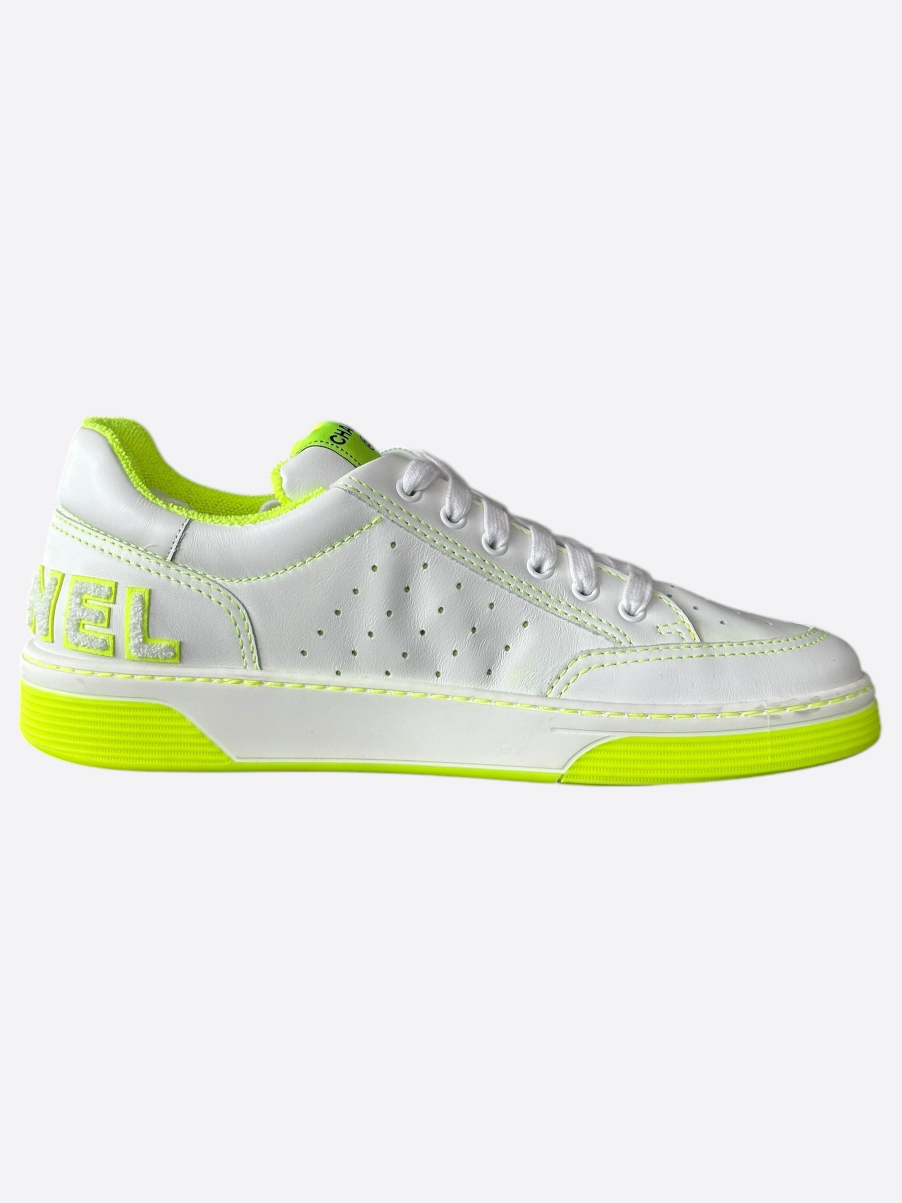 Chanel White & Yellow Logo Sneakers – Savonches