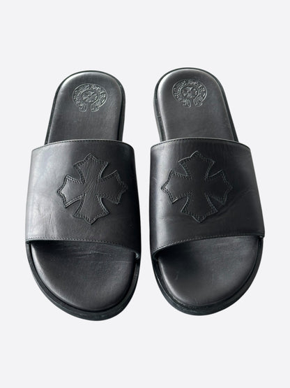 Chrome Hearts Black Cross Patch Slides