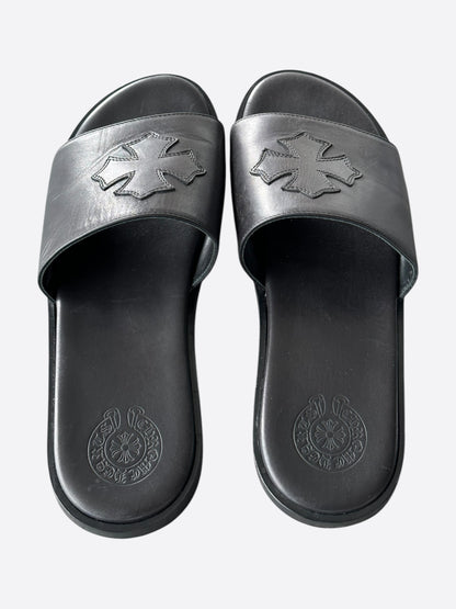 Chrome Hearts Black Cross Patch Slides