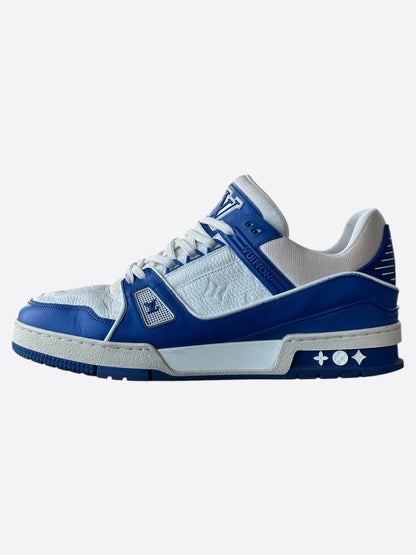 Louis Vuitton Blue & White Monogram Trainers