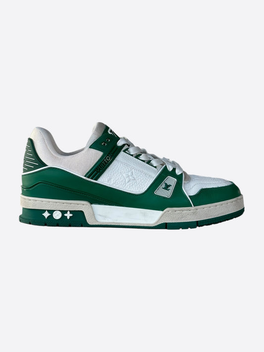 Louis Vuitton Green & White Monogram Trainers