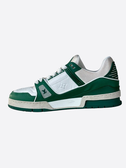 Louis Vuitton Green & White Monogram Trainers