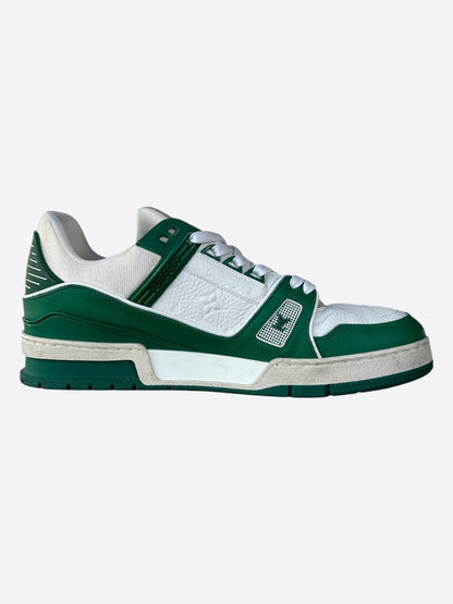 Louis Vuitton Green & White Monogram Trainers