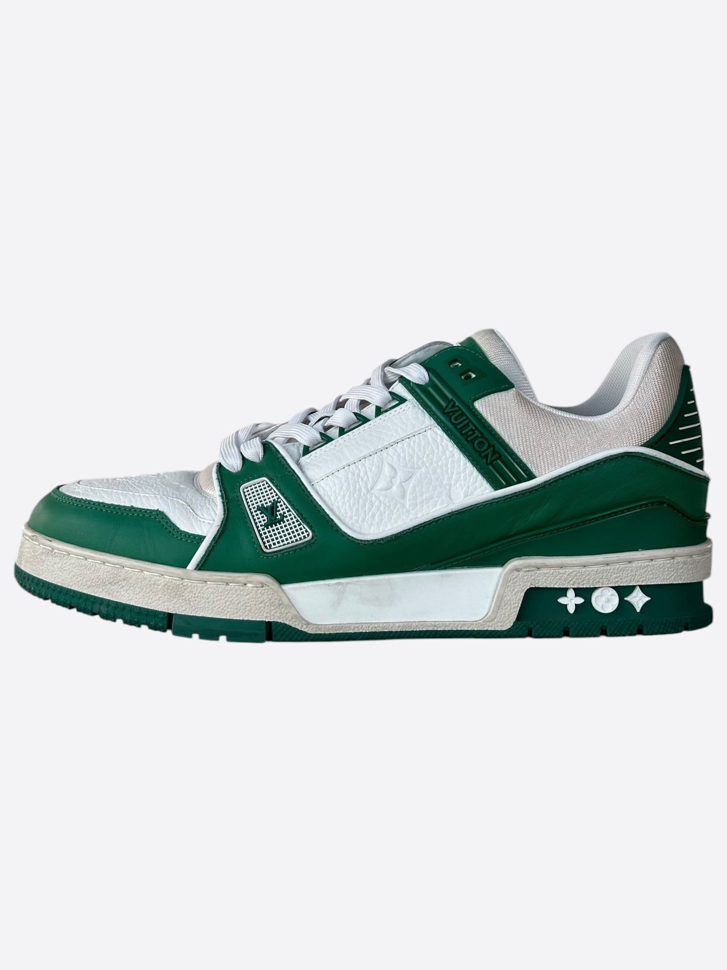 Louis Vuitton Green & White Monogram Trainers