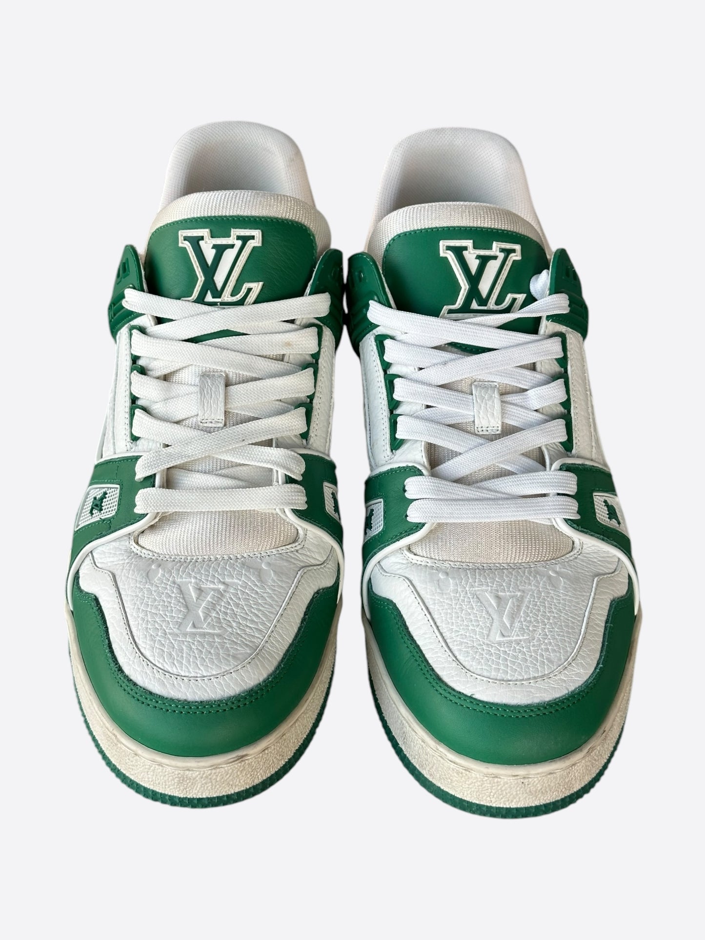 Louis Vuitton Green & White Monogram Trainers