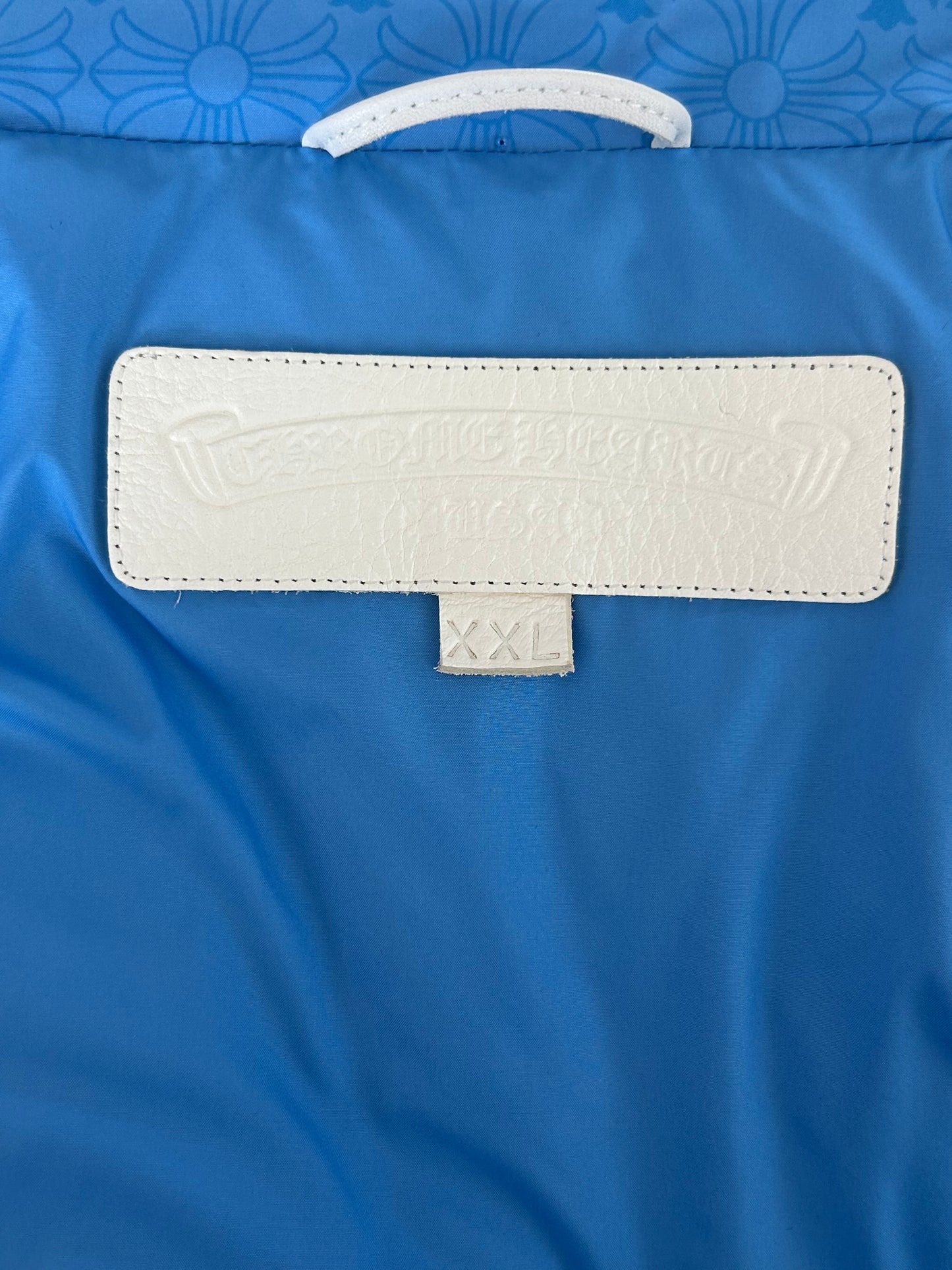 Chrome Hearts Blue Cross Jacquard Puffer Vest