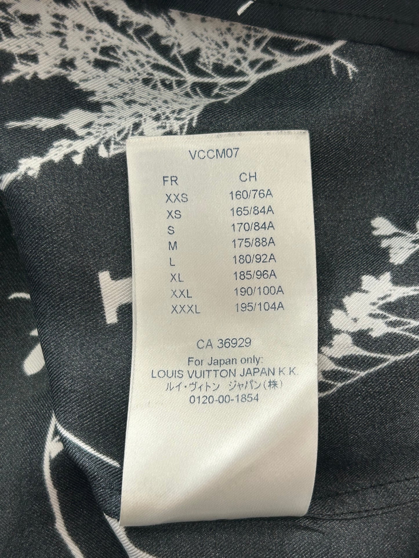 Louis Vuitton Navy & White Leaf Silk Button Up Shirt