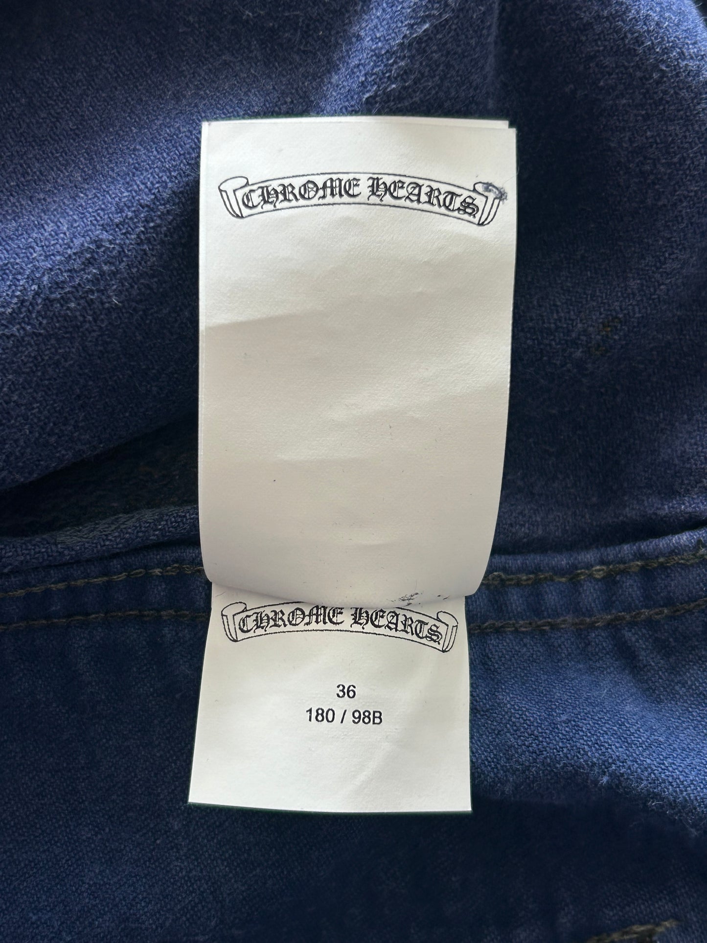 Chrome Hearts Blue Cross Patch Vintage French Work Pants