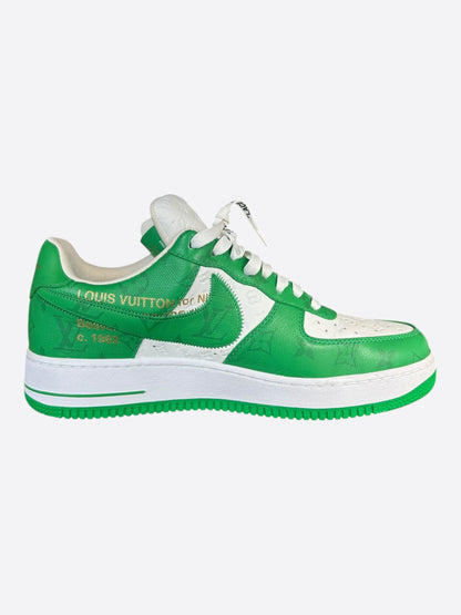 Louis Vuitton Nike Green & White Monogram Air Force 1