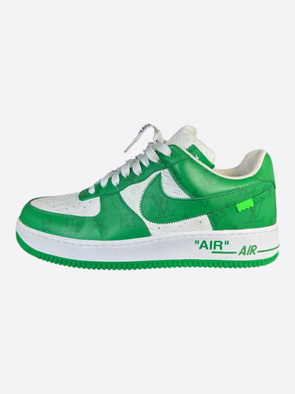 Louis Vuitton Nike Green & White Monogram Air Force 1