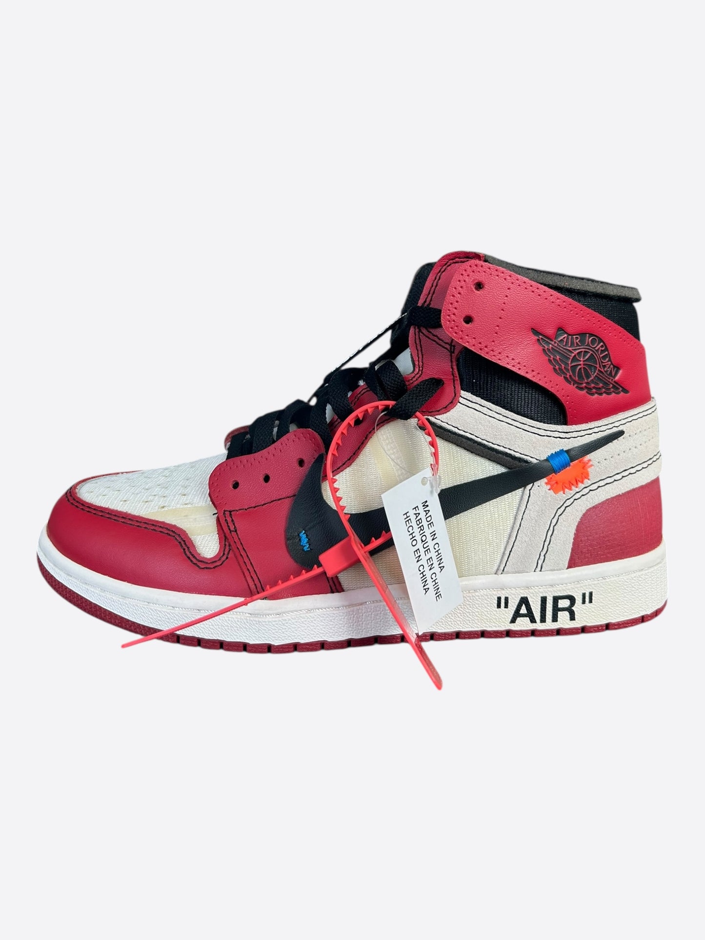Nike Off-White Red Chicago Jordan 1 Hightop Sneakers