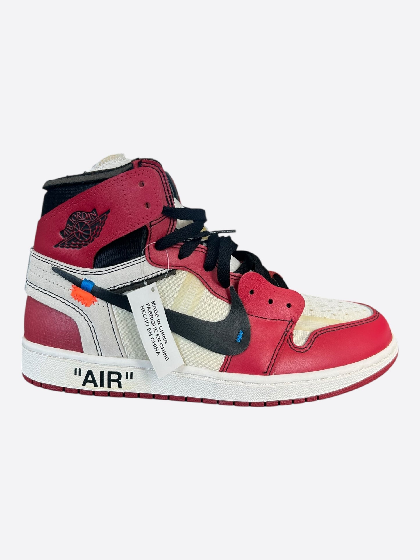 Nike Off-White Red Chicago Jordan 1 Hightop Sneakers