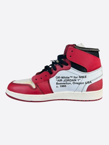 Nike Off-White Red Chicago Jordan 1 Hightop Sneakers