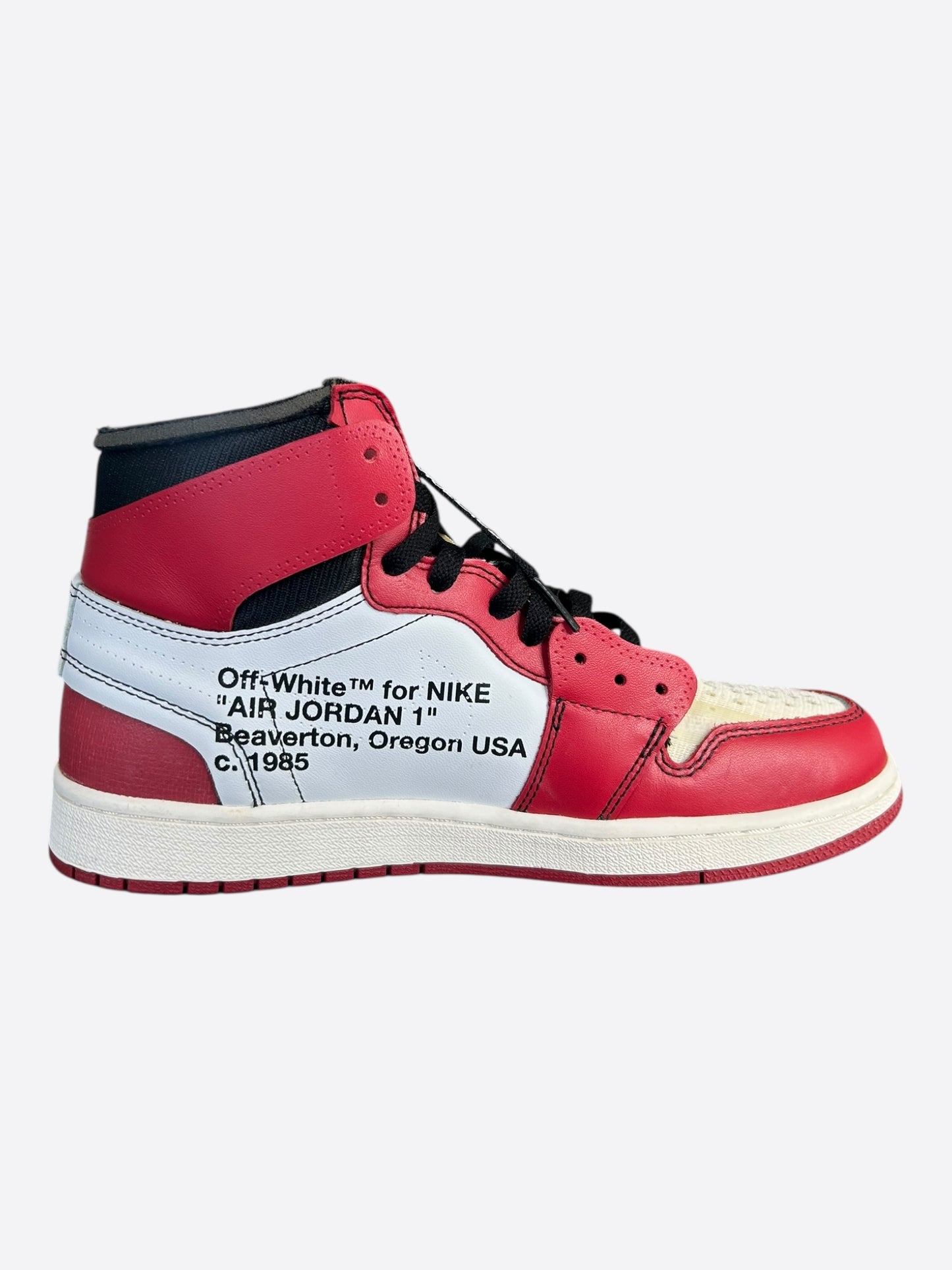 Nike Off-White Red Chicago Jordan 1 Hightop Sneakers