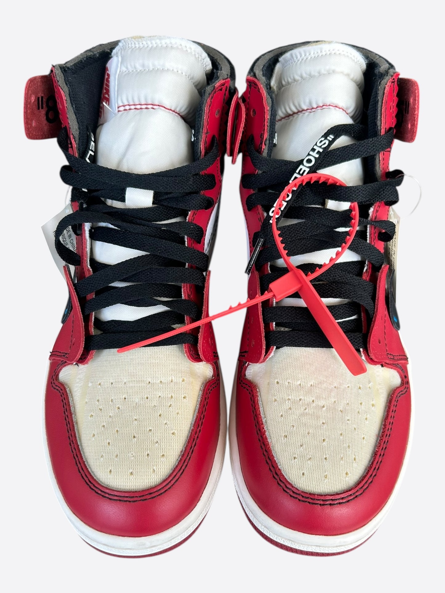 Nike Off-White Red Chicago Jordan 1 Hightop Sneakers