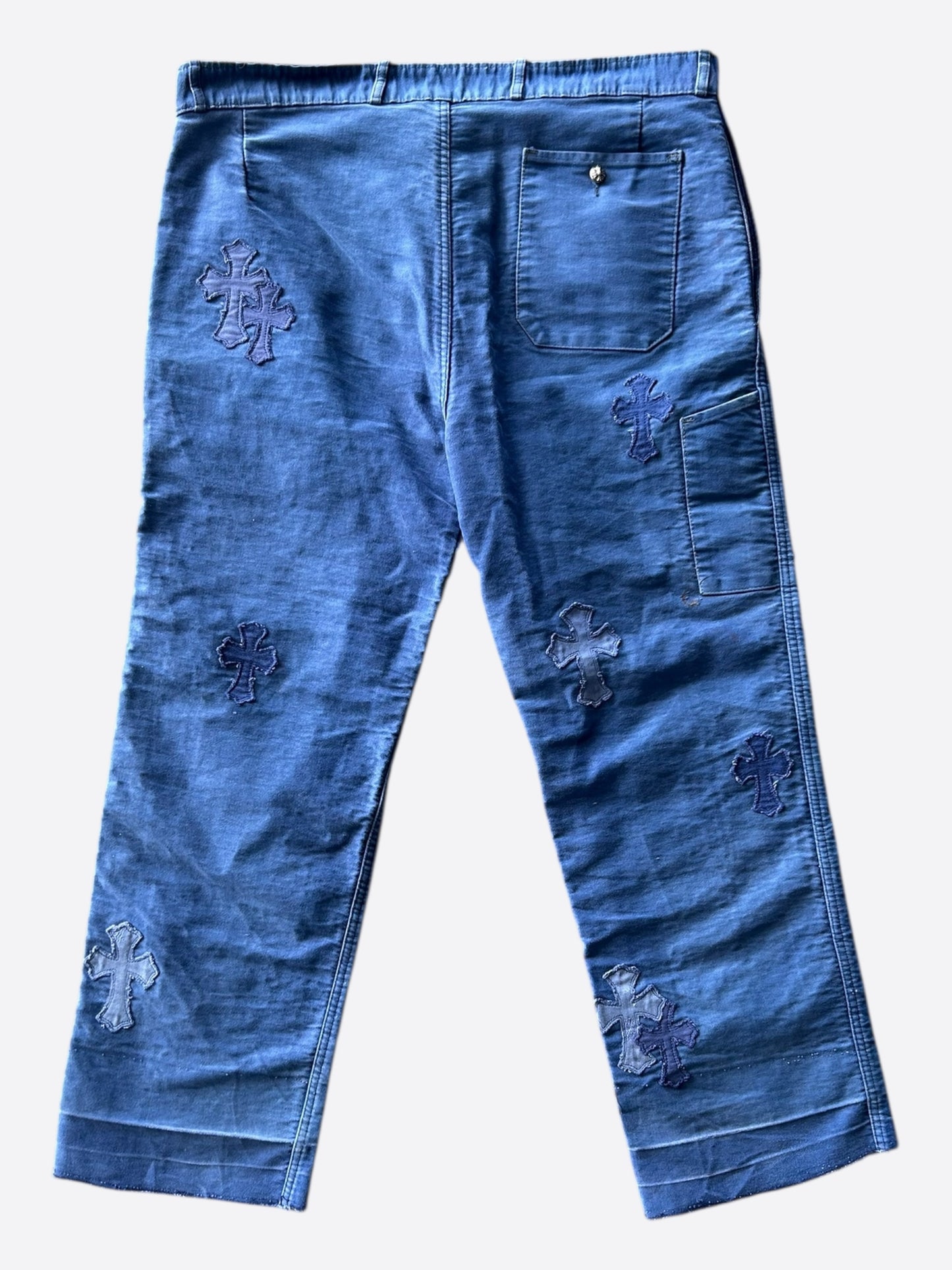 Chrome Hearts Blue Cross Patch Vintage French Work Pants