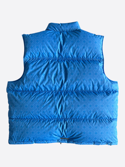 Chrome Hearts Blue Cross Jacquard Puffer Vest