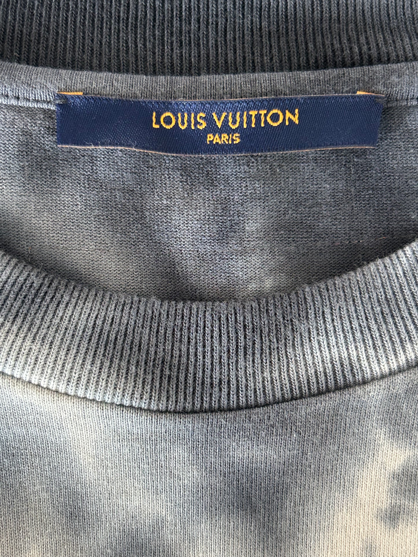 Louis Vuitton Grey & Orange Tie-Dye Graffiti T-Shirt