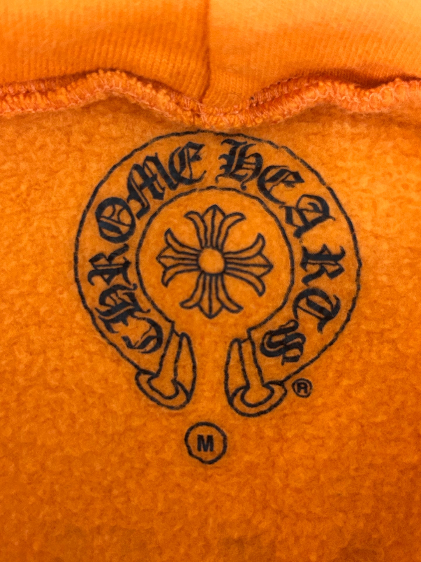 Chrome Hearts Off-White Orange & Black Scroll Logo Hoodie