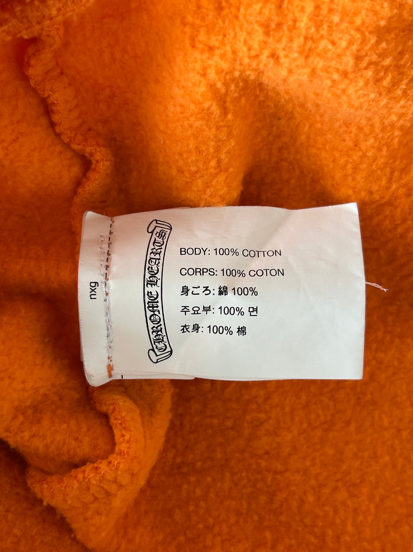Chrome Hearts Off-White Orange & Black Scroll Logo Hoodie