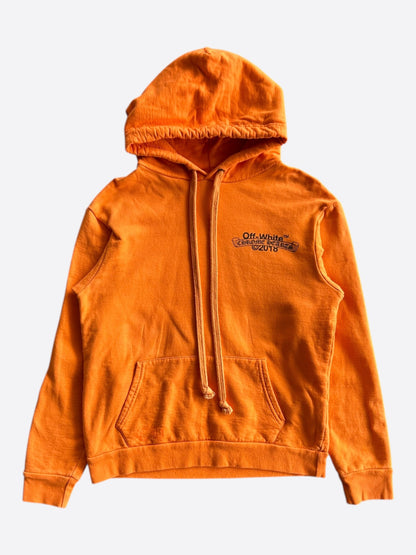Chrome Hearts Off-White Orange & Black Scroll Logo Hoodie
