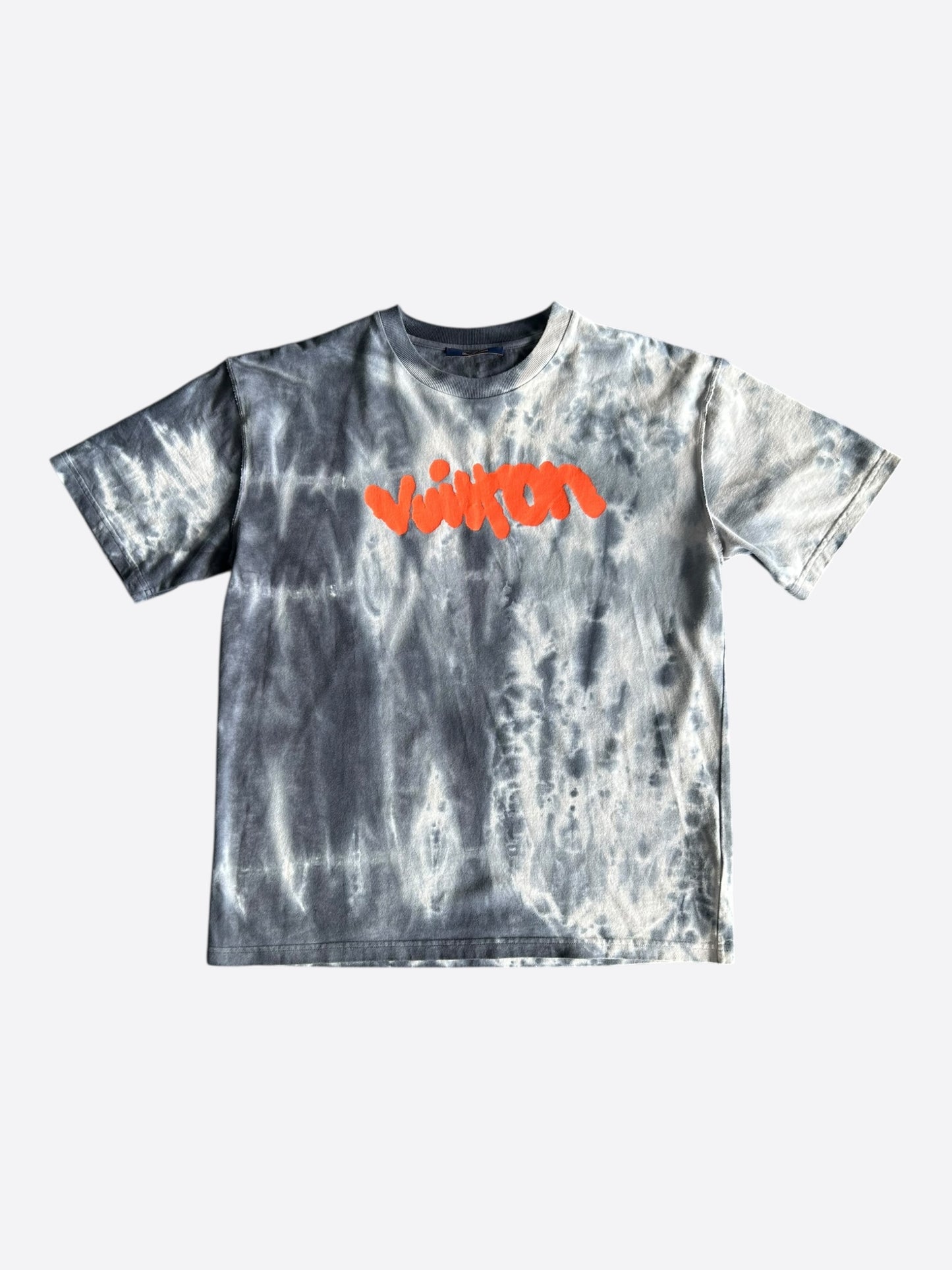 Louis Vuitton Grey & Orange Tie-Dye Graffiti T-Shirt