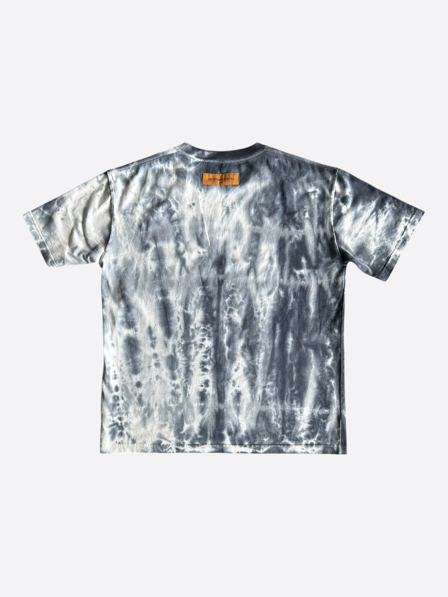 Louis Vuitton Grey & Orange Tie-Dye Graffiti T-Shirt