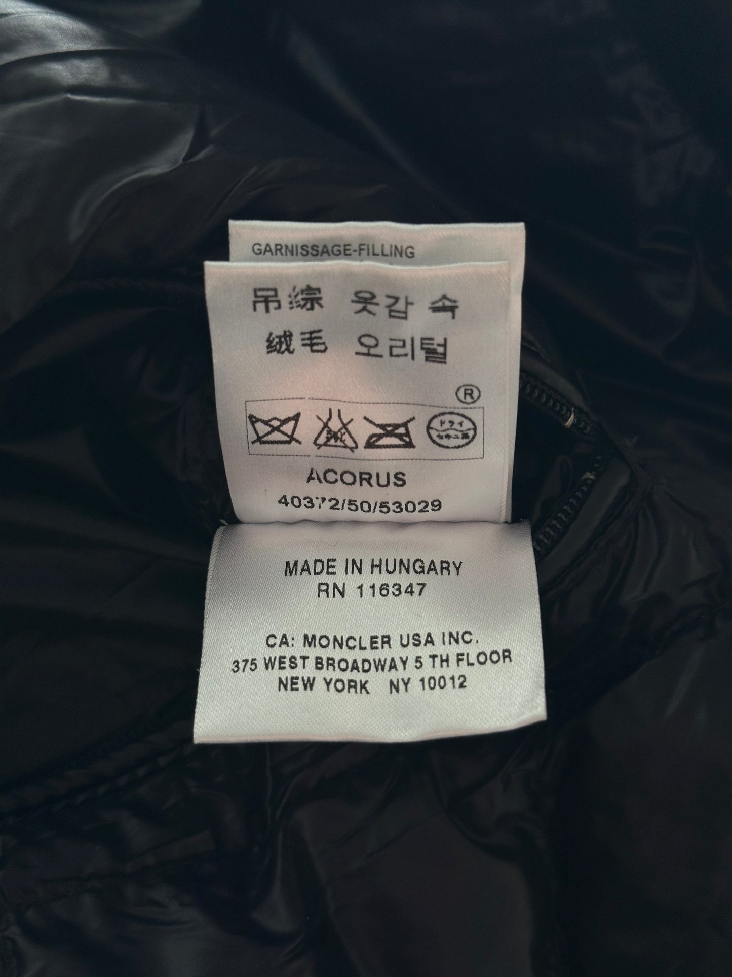 Moncler Black Acorus Down Jacket