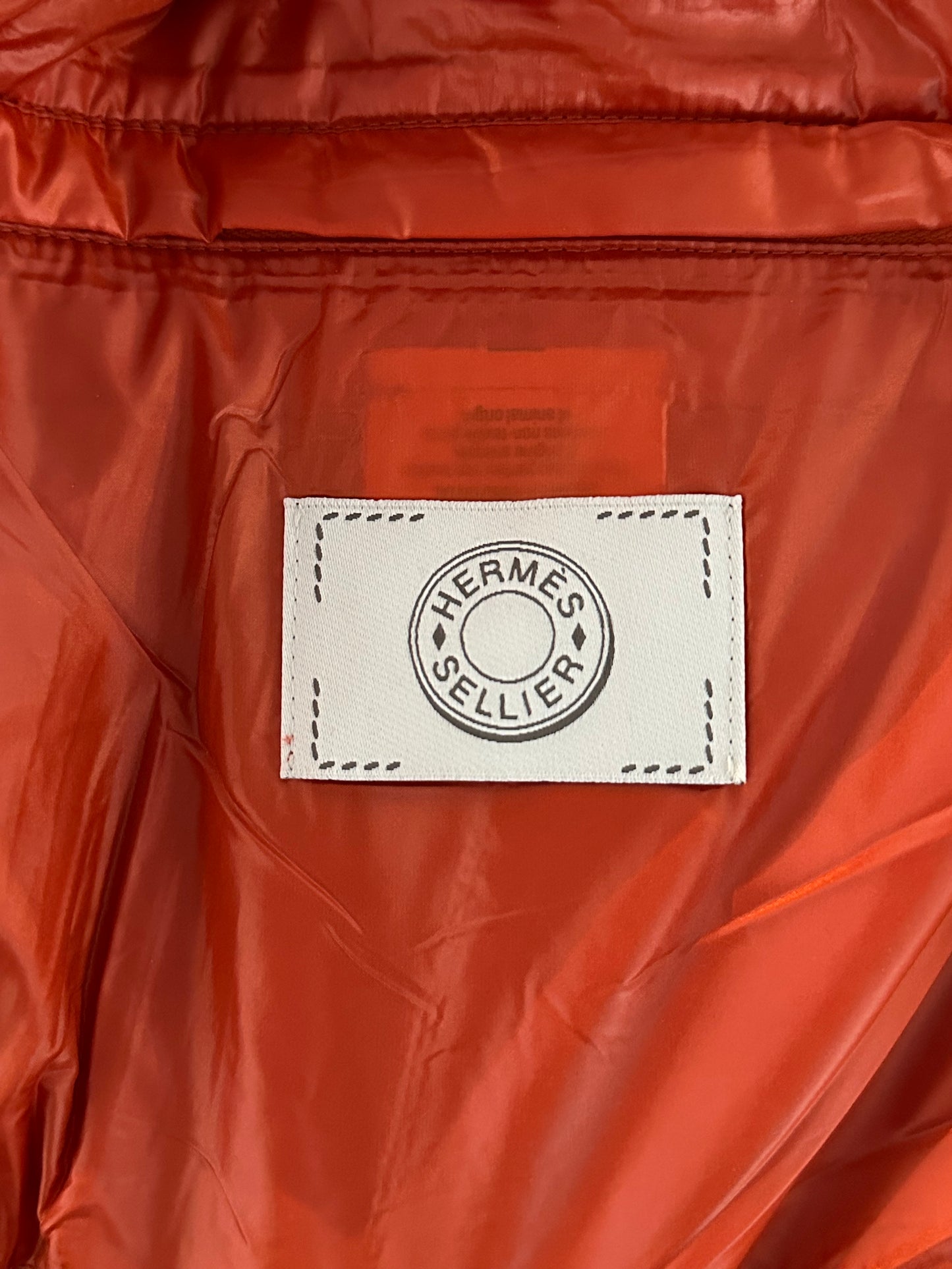 Hermes Orange Nylon Puffer Jacket
