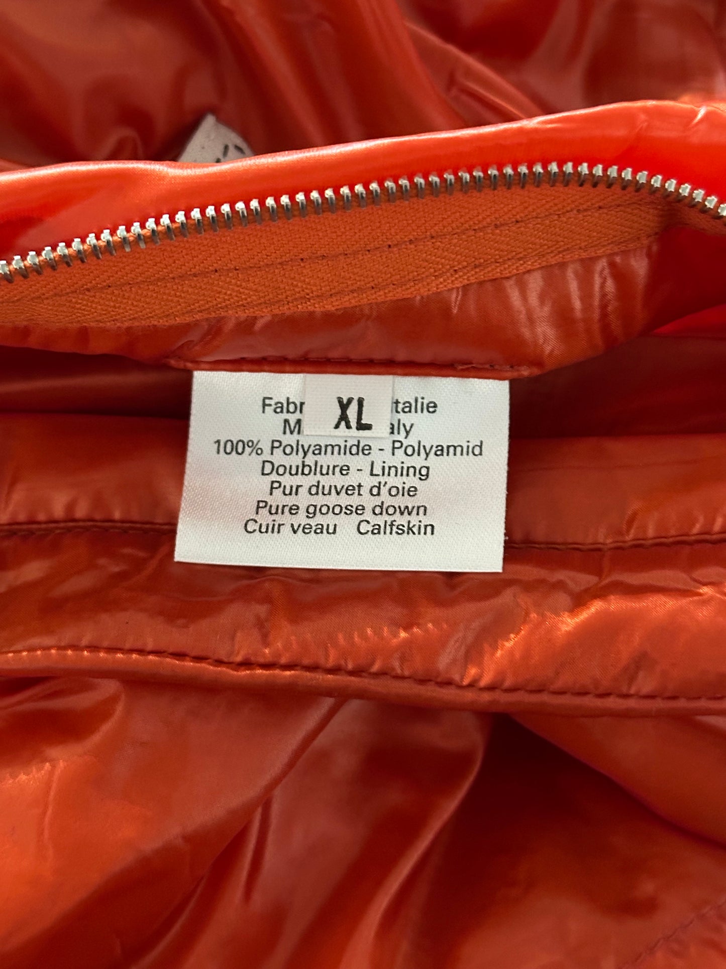 Hermes Orange Nylon Puffer Jacket