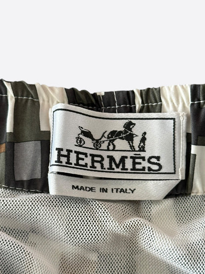 Hermes Multicolor All Over Logo Swim Shorts