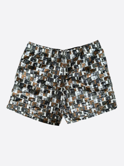 Hermes Multicolor All Over Logo Swim Shorts