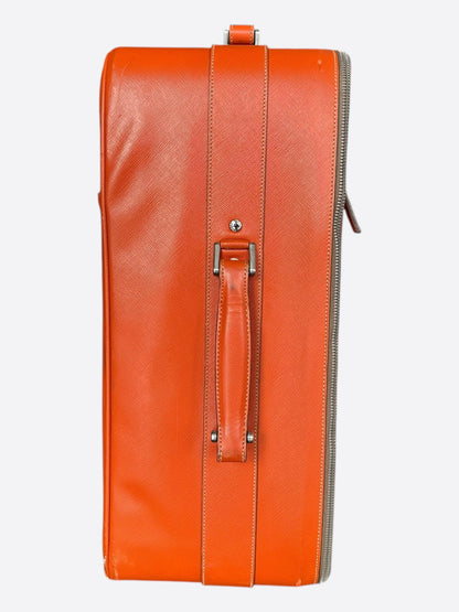 Prada Orange Saffiano Carry-On Suitcase
