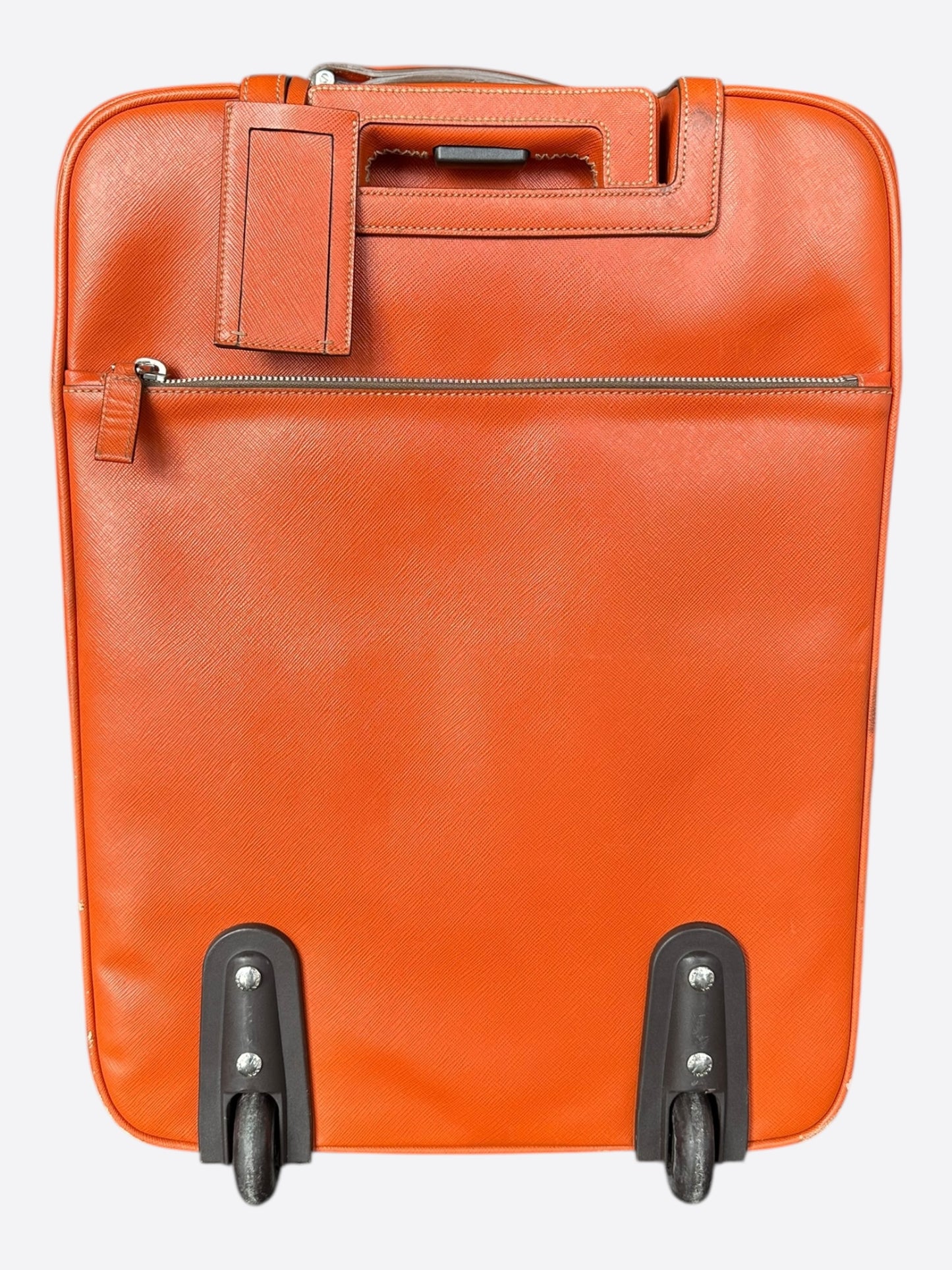 Prada Orange Saffiano Carry-On Suitcase