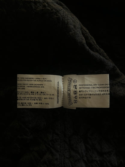 Chrome Hearts Black Leather Cross Patch Varsity Jacket