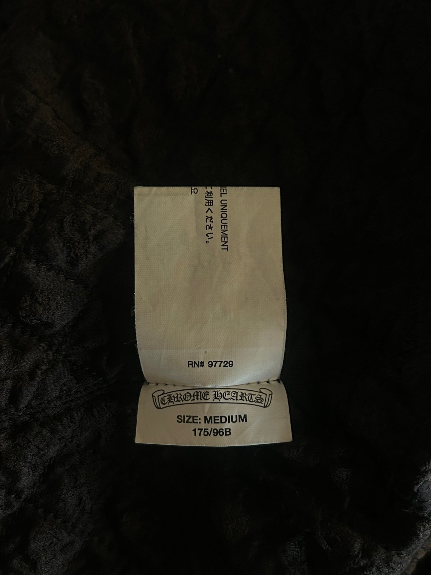 Chrome Hearts Black Leather Cross Patch Varsity Jacket