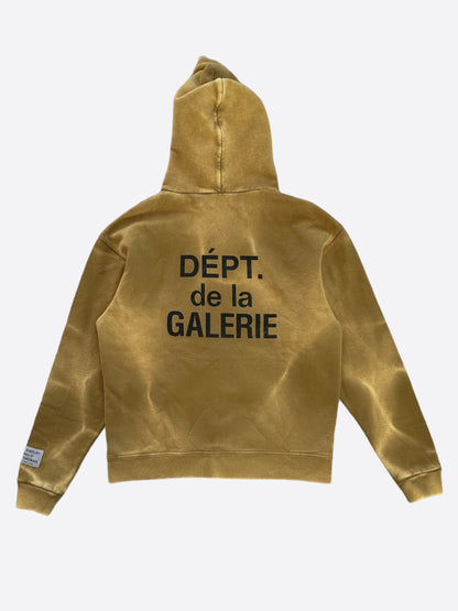 Gallery Dept Tan Sun Faded French Logo Zip Up Hoodie