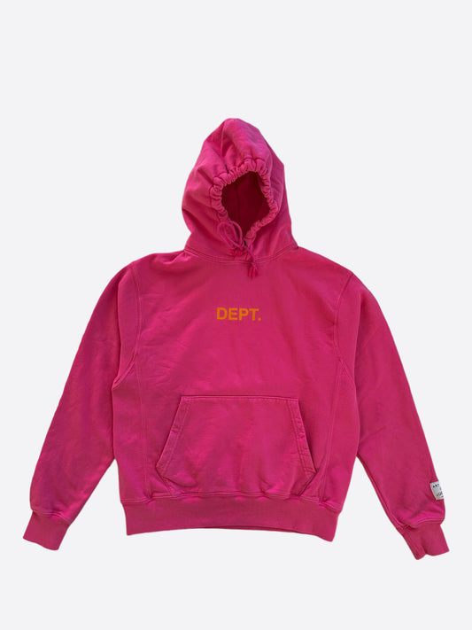 Gallery Dept Pink & Yellow Logo Hoodie