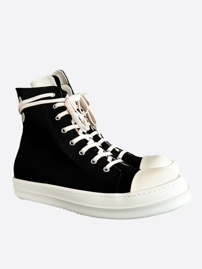 Rick Owens Black & White High Top Sneakers