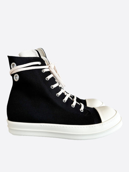 Rick Owens Black & White High Top Sneakers