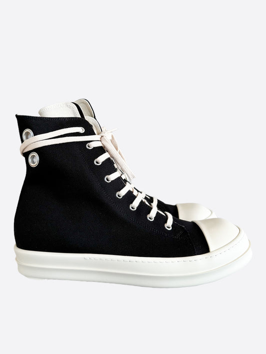 Rick Owens Black & White High Top Sneakers