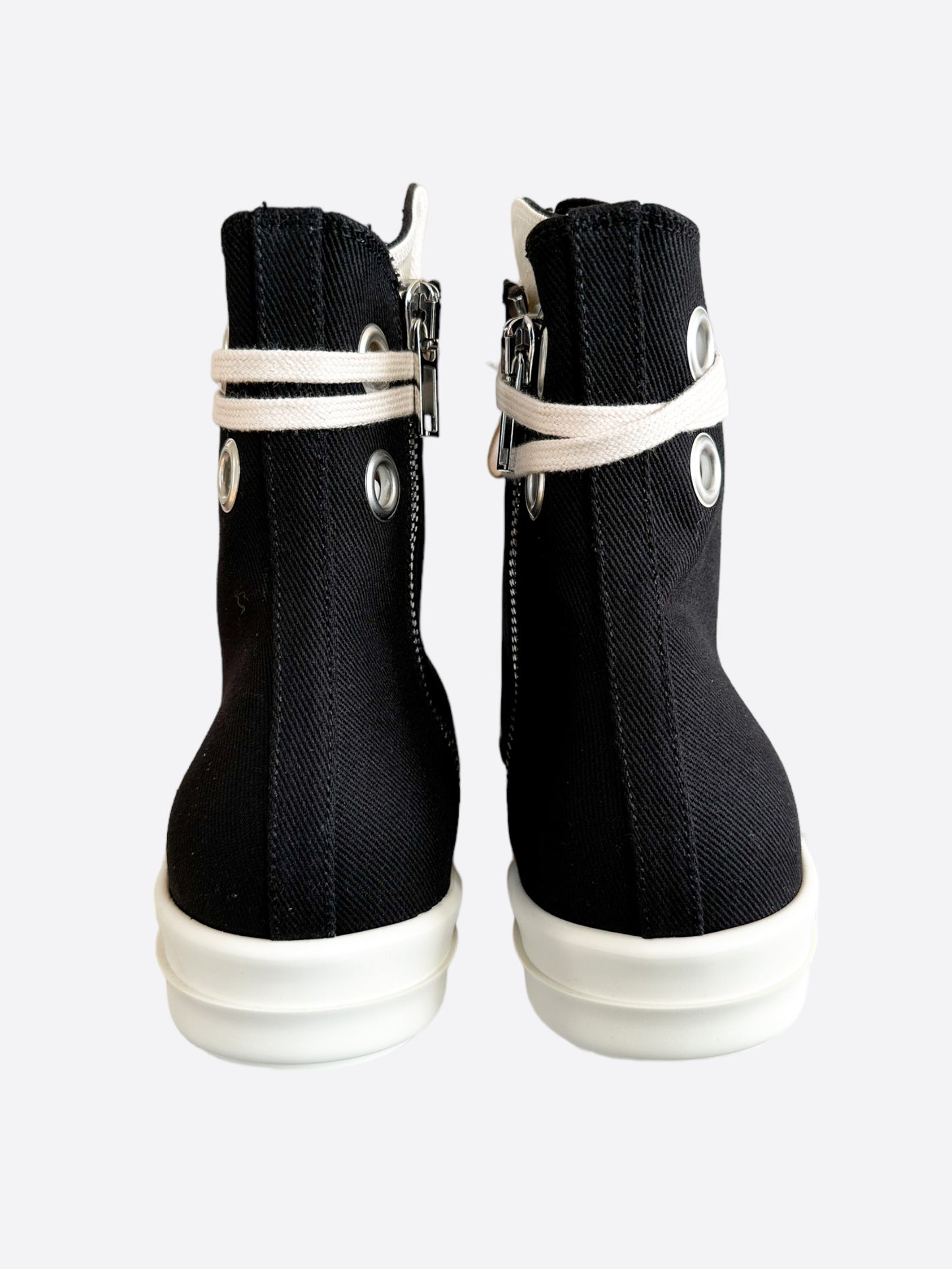 Rick Owens Black & White High Top Sneakers