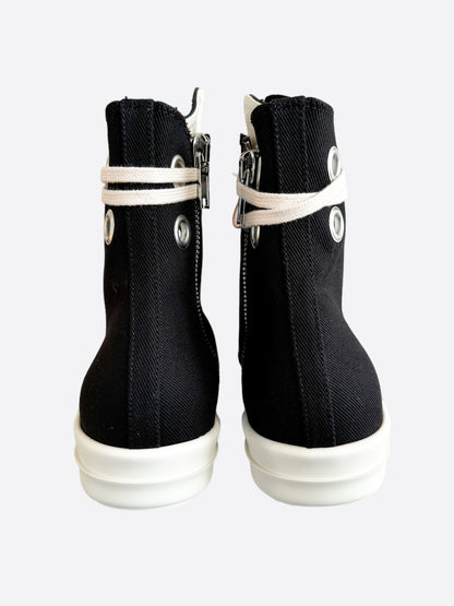 Rick Owens Black & White High Top Sneakers