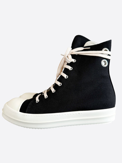 Rick Owens Black & White High Top Sneakers